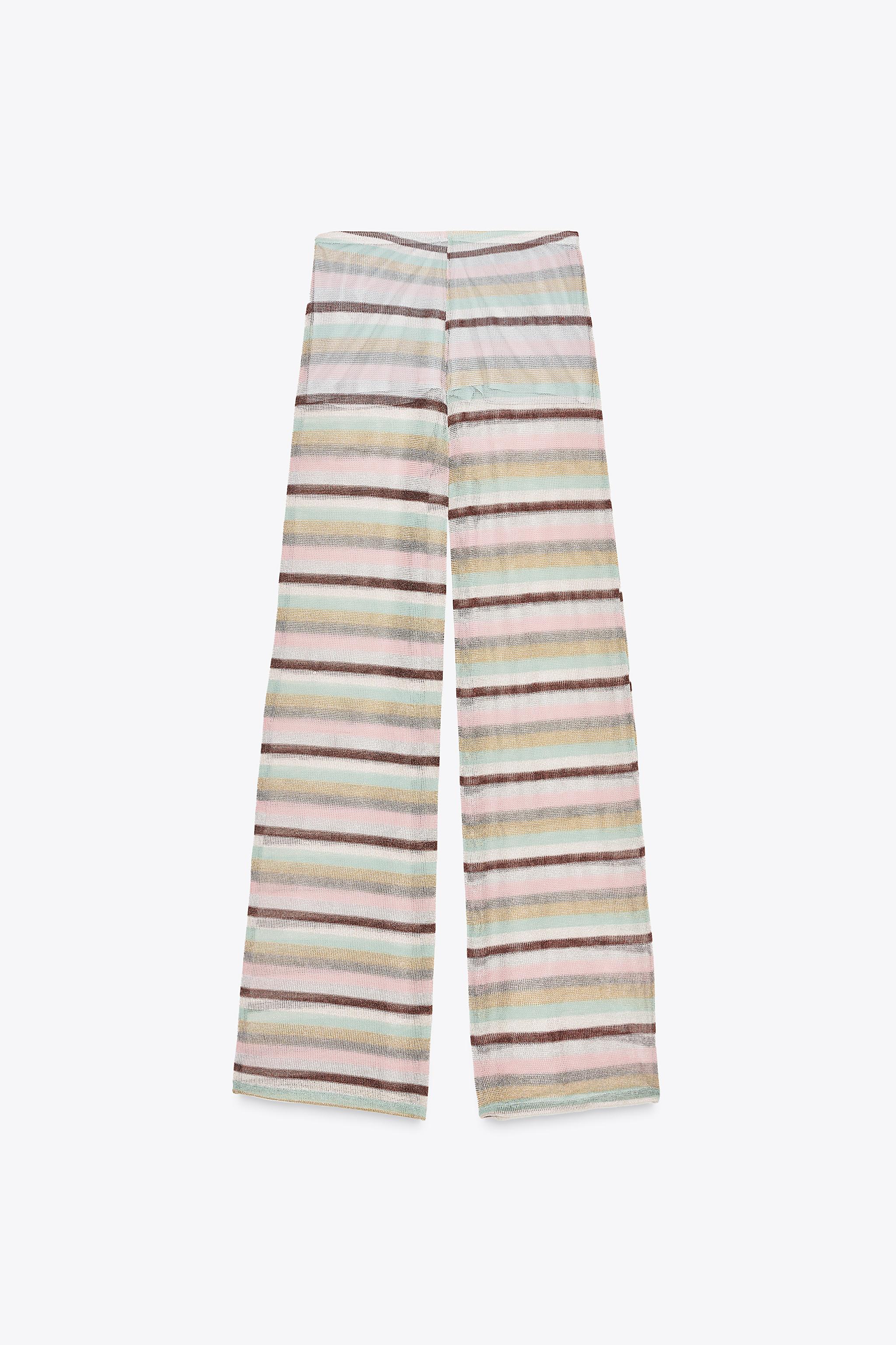 METALLIC THREAD STRIPED PANTS